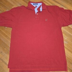 VINTAGE‎ Tommy Hilfiger Polo Shirt Mens XL Red Collared Short Sleeve Golf Men